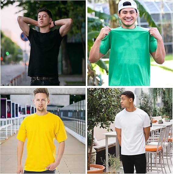 Men's Value Weight Short Sleeve T-Shirt Plain Crew Neck 100% Cotton Summer T Shirts for Men UK Size (S to XXL) Black
